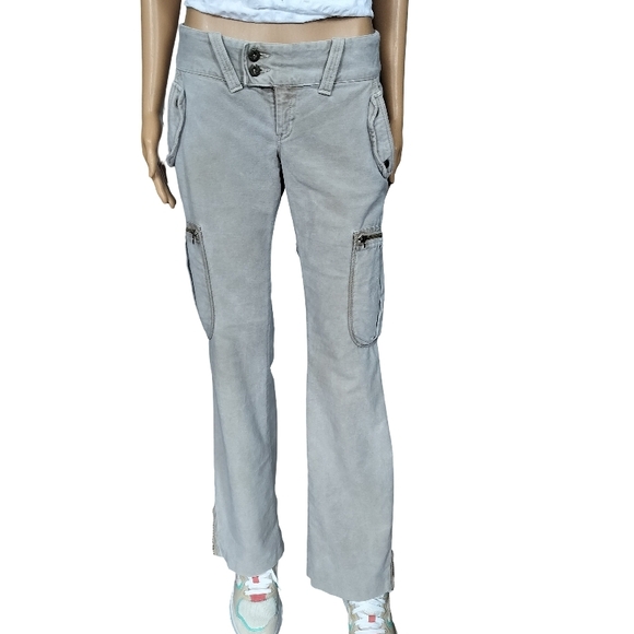 Bershka BSK Pants - Women's Beige Corduroy Cargo Pants Size 2